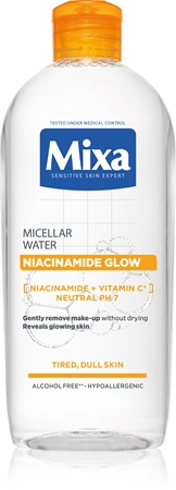Mixa Niacinamide Glow micelární voda pro rozjasnění pleti