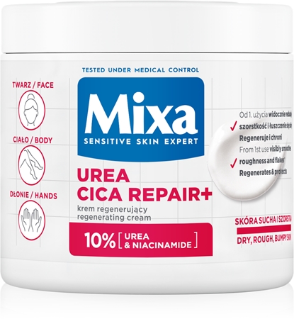 Mixa Urea Cica Repair+ regeneruojamasis kūno kremas labai sausai odai