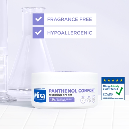 Mixa Panthenol Comfort відновлюючий крем для тіла для сухої та атопічної шкіри