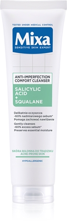 Mixa Anti-Imperfection Comfort Cleanser gelinis veido valiklis netobulumų turinčiai, į aknę linkusiai odai