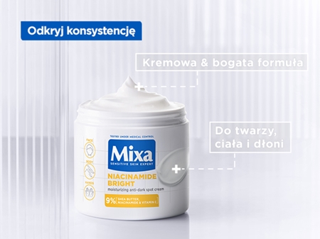 Mixa Niacinamide Bright multifunkcyjny krem krem intensywnie nawilżający przeciw przebarwieniom