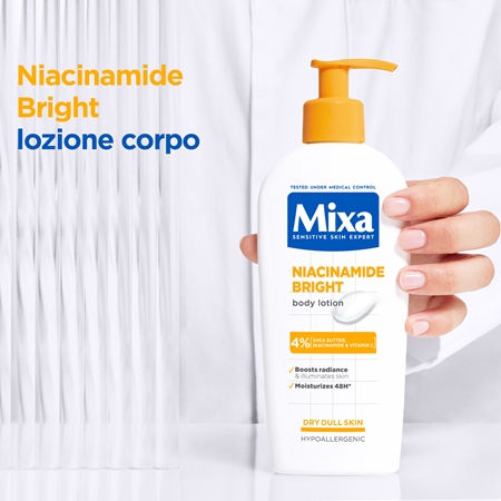 Mixa Niacinamide Bright latte corpo illuminante e idratante