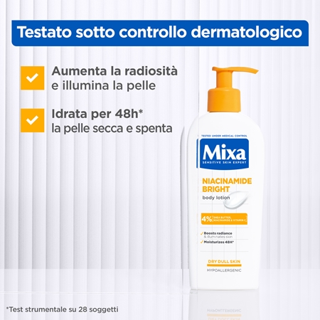 Mixa Niacinamide Bright latte corpo illuminante e idratante
