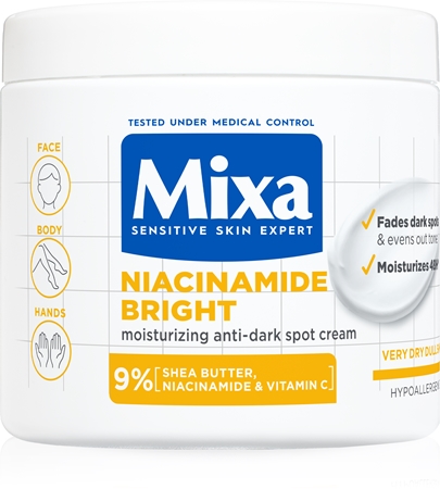 Mixa Niacinamide Bright intenzíven hidratáló krém a sötét foltok ellen
