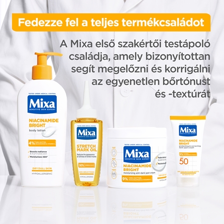 Mixa Niacinamide Bright intenzíven hidratáló krém a sötét foltok ellen