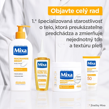 Mixa Niacinamide Bright intenzívne hydratačný krém proti tmavým škvrnám