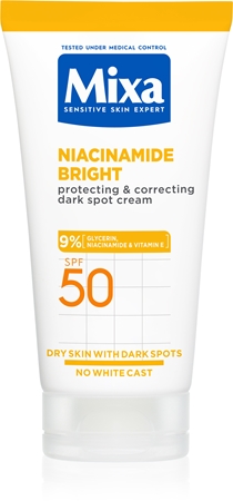 Mixa Niacinamide Bright correcting cream to treat dark spots