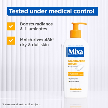 Mixa Niacinamide Bright beurre corporel au beurre de karité
