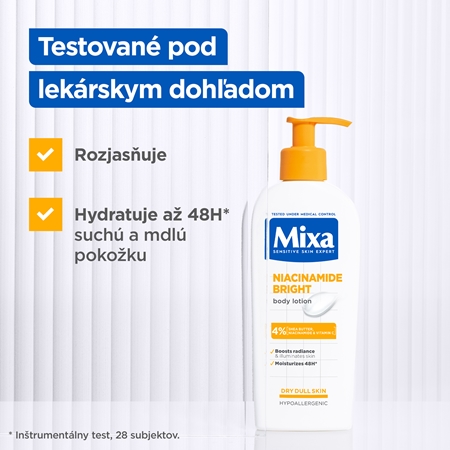 Mixa Niacinamide Bright telové maslo s bambuckým maslom