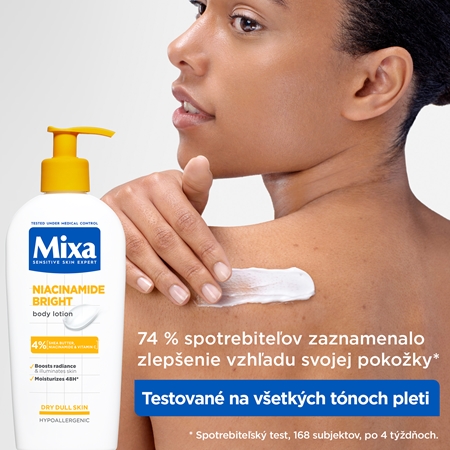Mixa Niacinamide Bright telové maslo s bambuckým maslom