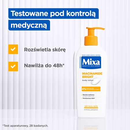 Mixa Niacinamide Bright Balsam Do Ciała mleczko rozjaśniające i nawilżające z niacynamidem