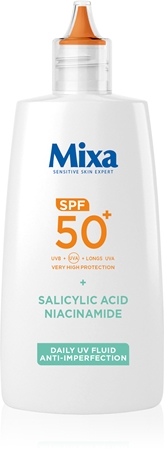 Mixa Anti-Imperfection itin plono sluoksnio apsauginis fluidas SPF 50+