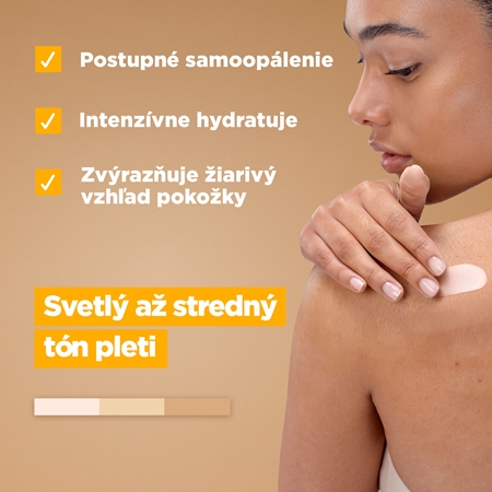 Mixa Bright & Bronze výživný telový krém pre postupné opálenie