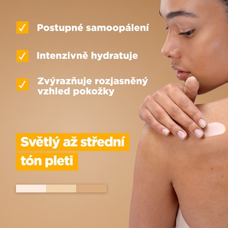 Mixa Bright & Bronze výživný tělový krém pro postupné opálení