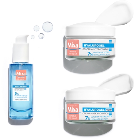 Mixa Hyalurogel conjunto para pele seca e sensível