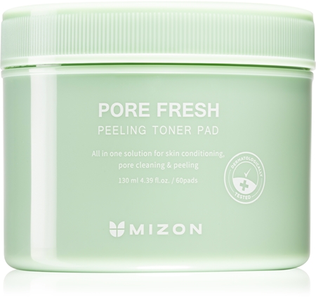 Mizon Pore Fresh esfoliante em disco de algodão para uma pele sensível propensa a acne