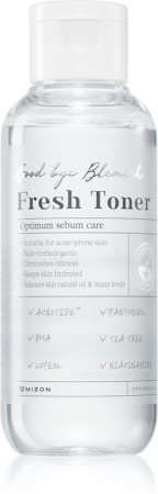 Mizon Good Bye Blemish Fresh Toner tónico facial calmante para pele problemática, acne