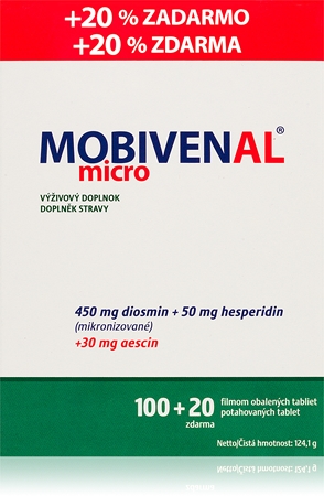 Mobivenal Mobivenal Micro tablety pro podporu správné činnosti cévní soustavy