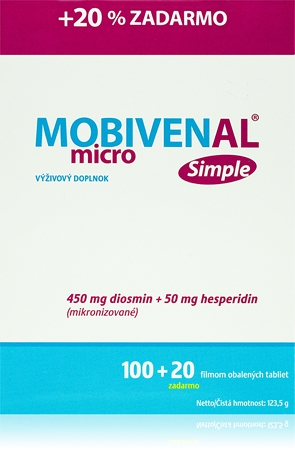 Mobivenal micro Simple tablety pro podporu krevního oběhu a kognitivních funkcí