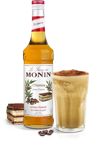 Monin Le Sirop Tiramisu sirup pro přípravu nápoje