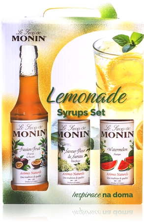 Monin Lemonade Maracuja, Meloun, Bezinka dárková sada