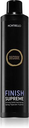 Montibello Decode Finish Supreme Spray lak na vlasy se silnou fixací odolný vzdušné vlhkosti