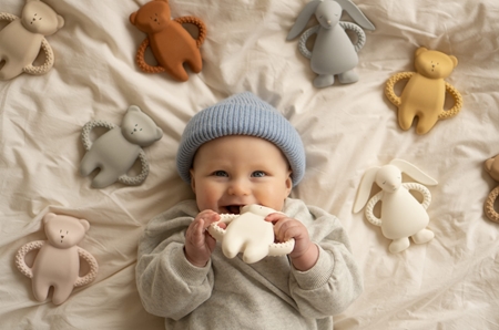 Moonie Natural Teether Silver tyggelegetøj, bidering