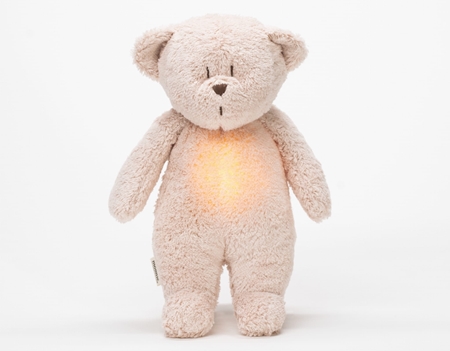 Moonie Bear 2.0 Organic Rose žaislas miegui su melodija