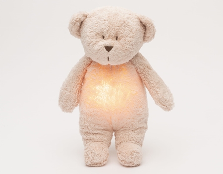 Moonie Bear 2.0 Organic Rose žaislas miegui su melodija