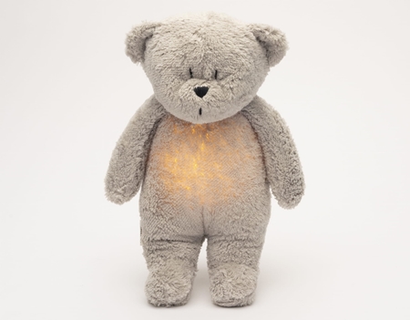 Moonie Bear 2.0 Organic Grey žaislas miegui su melodija