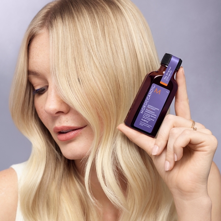 Moroccanoil Treatment Purple vyživující olej pro blond a šedivé vlasy