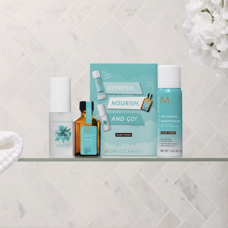 Moroccanoil Refresh, Nourish, and Go! (Dark Tones) ensemble pour cheveux foncés pour femme