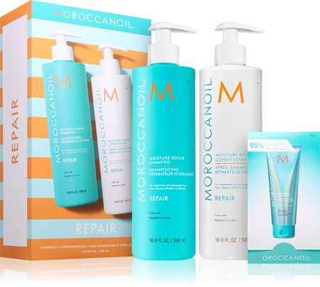Moroccanoil Repair Shampoo & Conditioner Duo set for damaged, chemically-treated hair