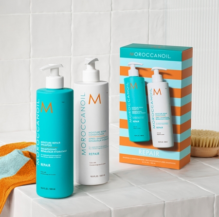 Moroccanoil Repair Shampoo & Conditioner Duo set for damaged, chemically-treated hair