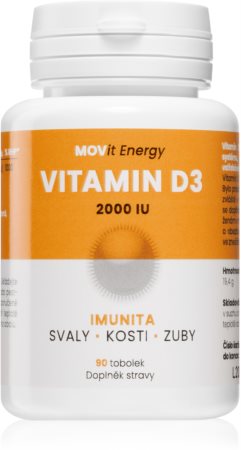 Movit Energy Vitamin D3 2000 I. U. 50mcg tobolky pro normální funkci imunitního systému, stav kostí, zubů a činnost svalů