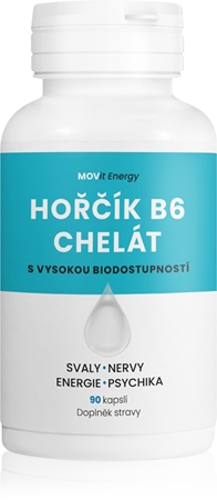 Movit Energy Hořčík B6 Chelát 100 mg kapsle pro podporu snížení míry únavy a vyčerpání