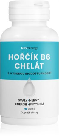 Movit Energy Hořčík B6 Chelát 100 mg kapsle pro podporu snížení míry únavy a vyčerpání