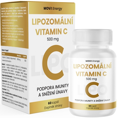 Movit Energy Lipozomální Vitamin C 500 mg kapsle pro podporu imunitního systému, krásnou pleť a nehty