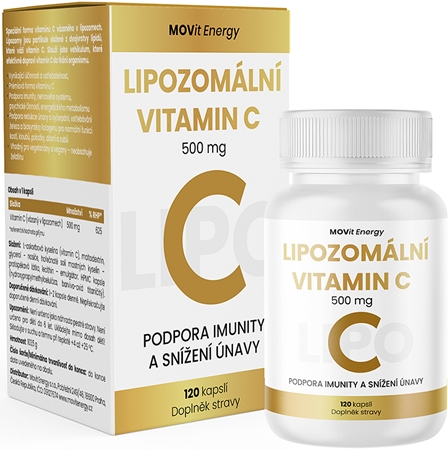 Movit Energy Lipozomální Vitamin C 500 mg kapsle pro podporu imunitního systému, krásnou pleť a nehty