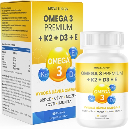 Movit Energy Omega 3 Premium +K2+D3+E tobolky pro normální činnost srdce a mozku