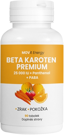 Movit Energy Beta Karotén Prémia 25 000 IU+Panthenol+PABA tobolky zrak a pokožka