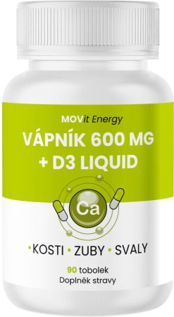 Movit Energy Vápník 600 mg + D3 liquid doplněk stravy pro normální funkci imunitního systému, stavu kostí a činnosti svalů