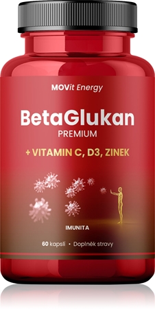 Movit Energy BetaGlukan 350 mg, Vitamín C, D3, Zinek kapsle pro podporu imunitního systému