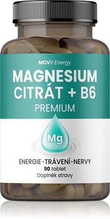Movit Energy Magnesium citrát + B6 Premium tablety pro efektivní doplnění hořčíku