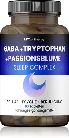 Movit Energy Sleep Complex GABA + Tryptophan + Passionsblume Tabletten zur Förderung von Schlaf und Regeneration