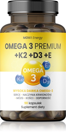 Movit Energy Omega 3 Premium +K2+D3+E kapsułki do prawidłowego funkcjonowania serca i mózgu