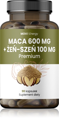 Movit Energy Maca 600 mg + Żeń-szeń 100 mg PREMIUM kapsułki do wspierania równowagi fizycznej i psychicznej organizmu