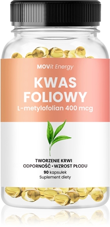 Movit Energy Kwas Foliowy L-metylofolian 400 mcg kapsułki z kwasem foliowym