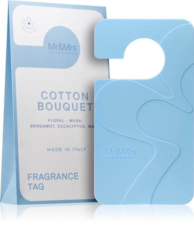 Mr & Mrs Fragrance Cotton Bouquet fragrance tag