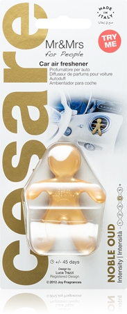 Mr & Mrs Fragrance Cesare Noble Oud gaisa atsvaidzinātājs automašīnai (zeltaina krāsa)